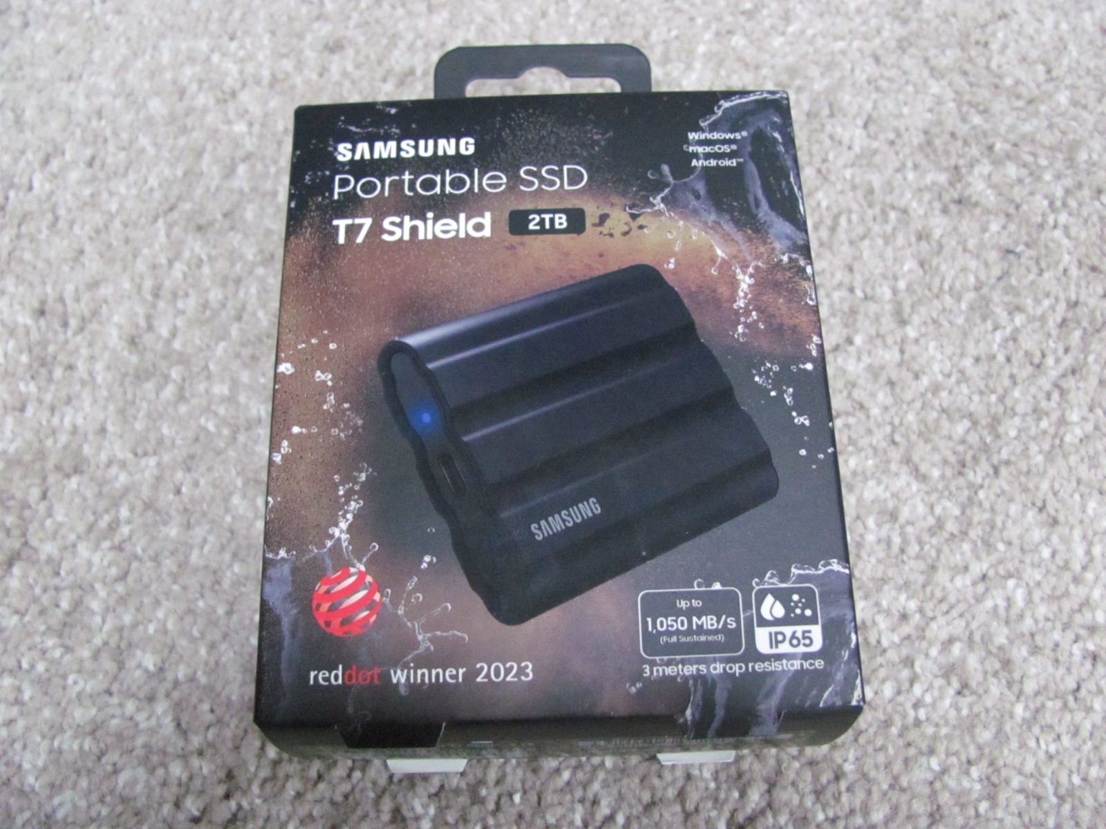 New Samsung T7 Shield 2TB External USB 3.2 Gen 2 Rugged SSD IP65 Water Resistant