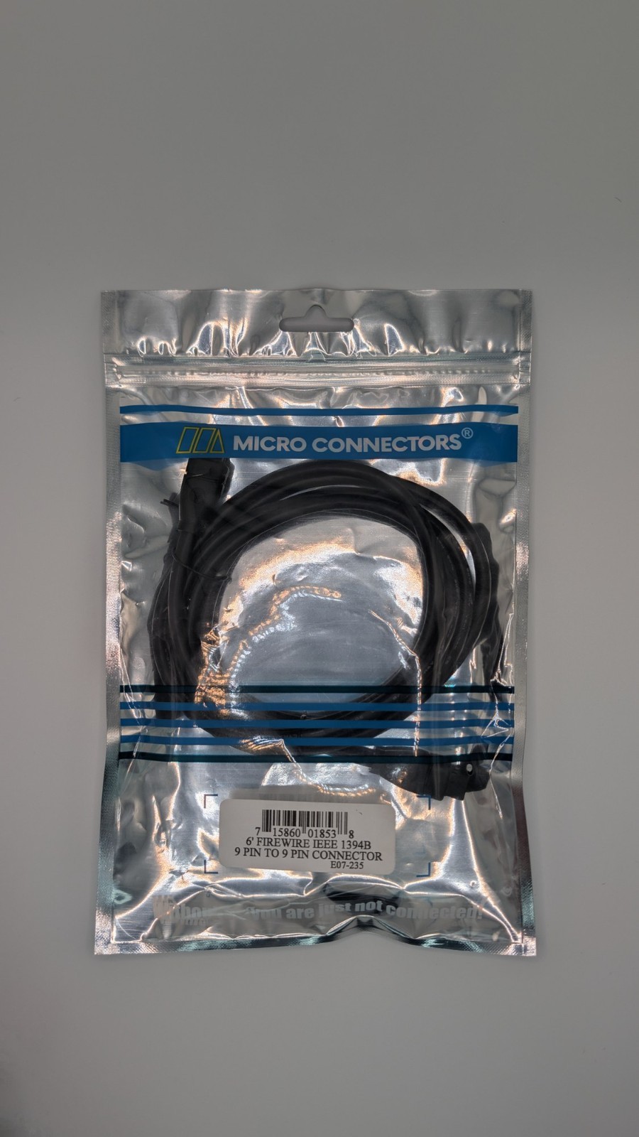 Micro Connectors 6ft FireWire 800 IEEE 1394b 9-Pin to 9-Pin Cable E07-235 New