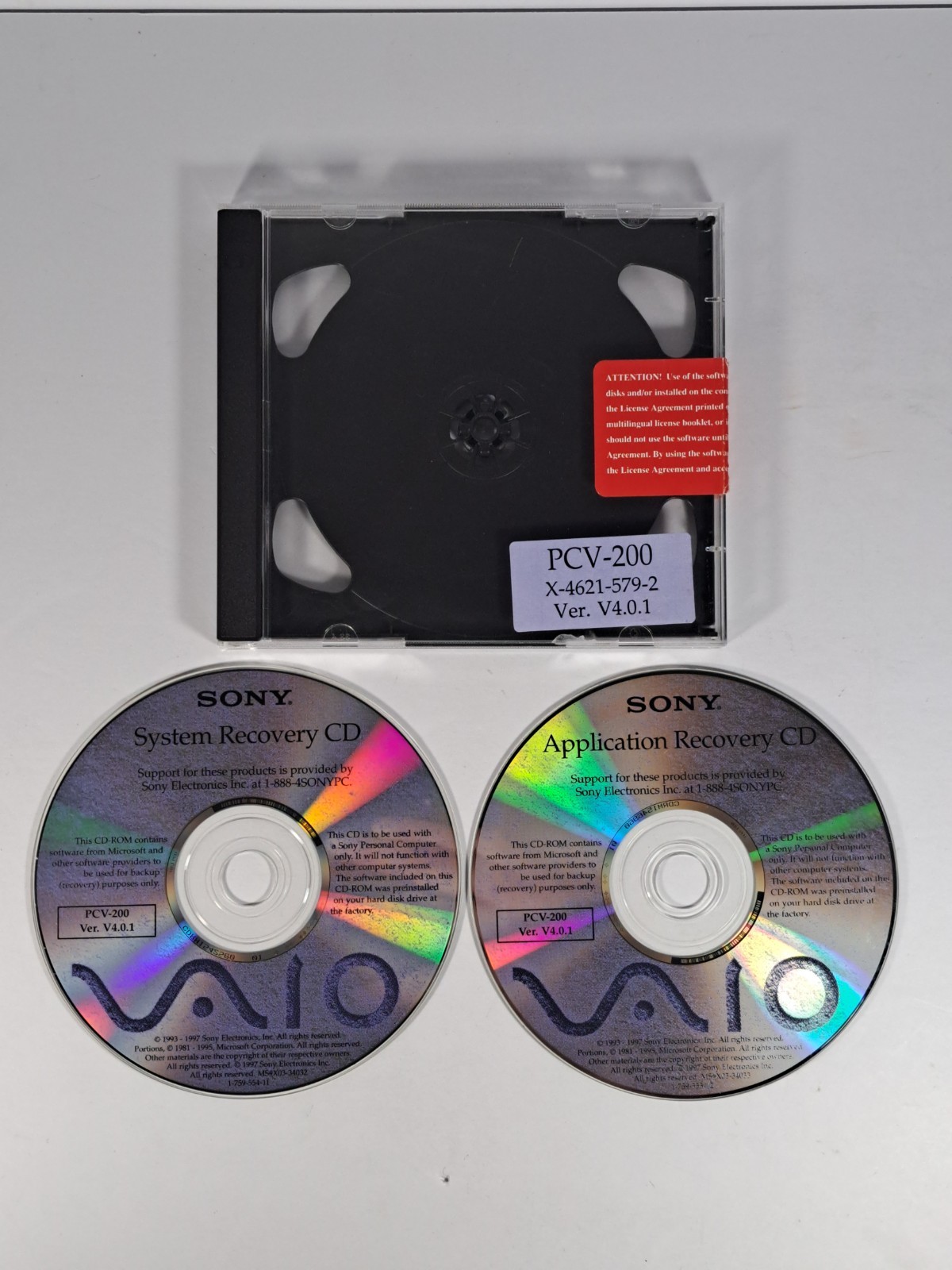 Sony VAIO System & Application Recovery 2-CD Set PCV-200 Version V4.0.1, Win. 95