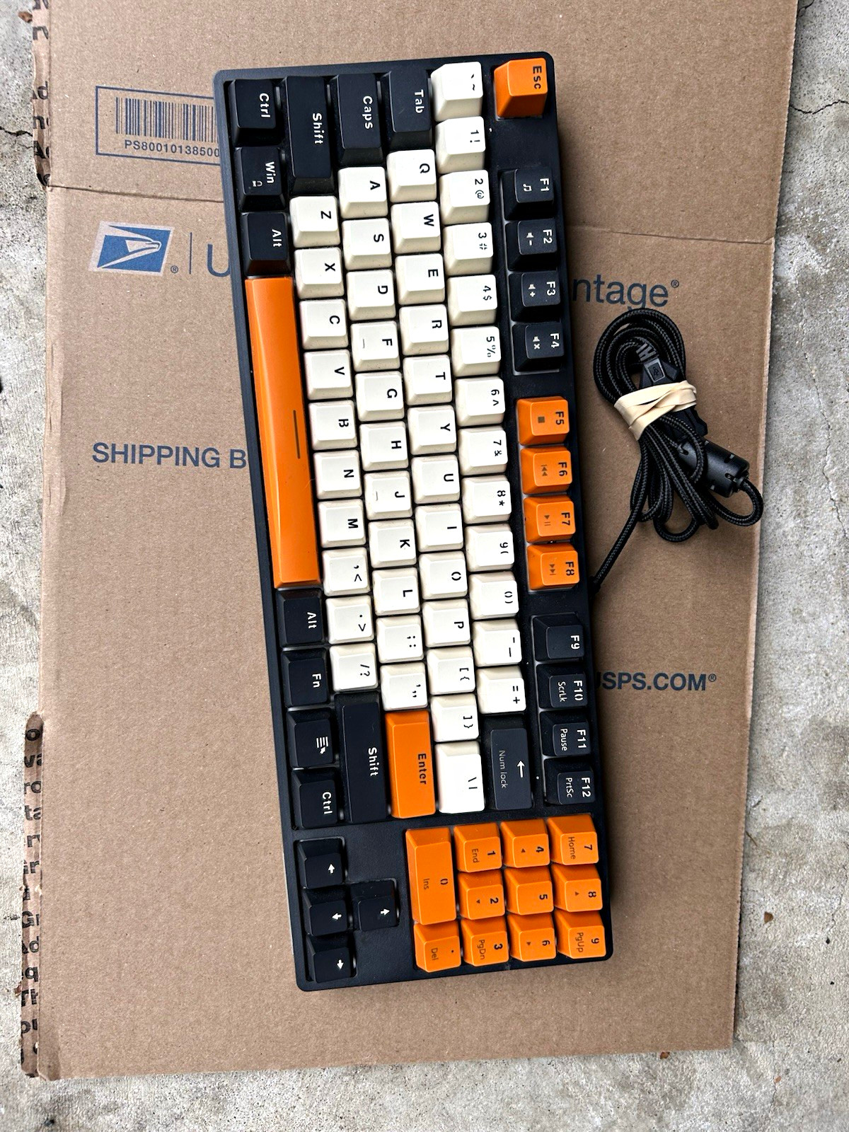 HAVIT KB487L Mechanical PC Keyboard Red Switch 89 Keys  (Black/Orange/White)