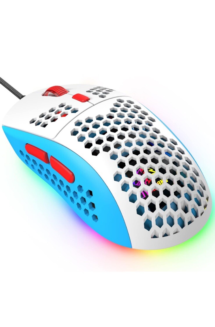 383 PRO M8 Ultralight Wired Gaming Mouse Lightweight Honeycomb Shell RGB 6400DPI