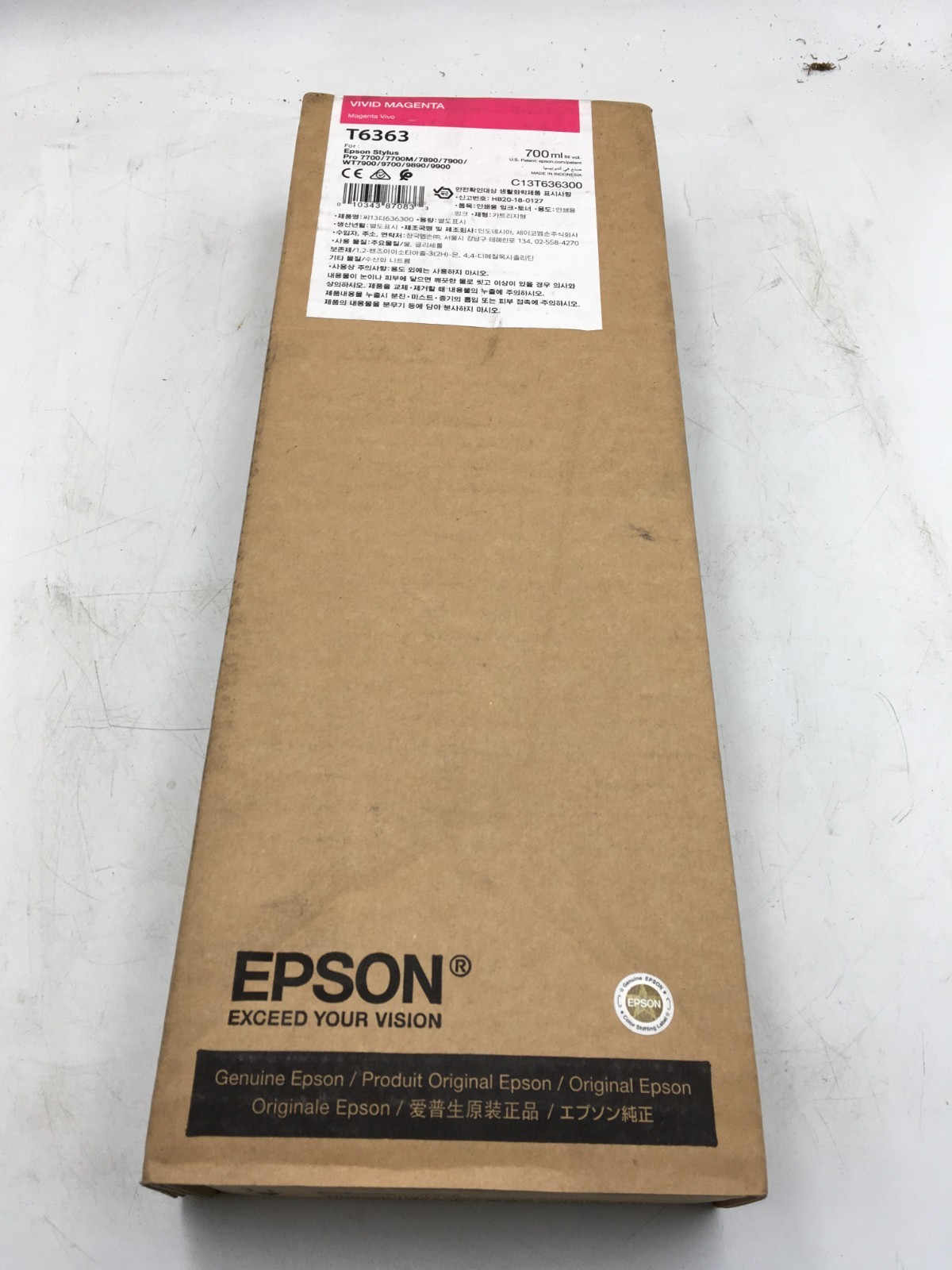 Genuine OEM Sealed Epson DL600 Magenta Ink Cartridge 700mL T6363 2023 RS