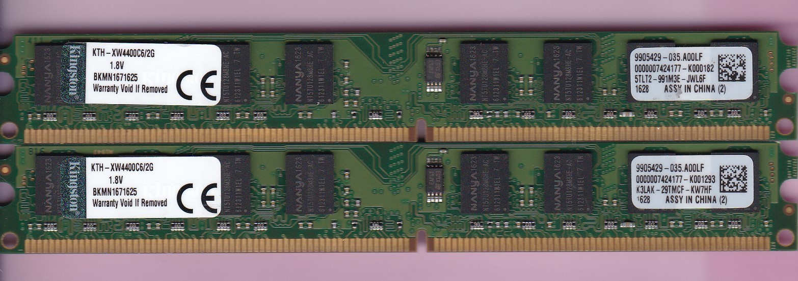 4GB 2x2GB KINGSTON PC2-6400 DDR2-800 KTH-XW4400C6/2G Ram Memory Kit Low Profile