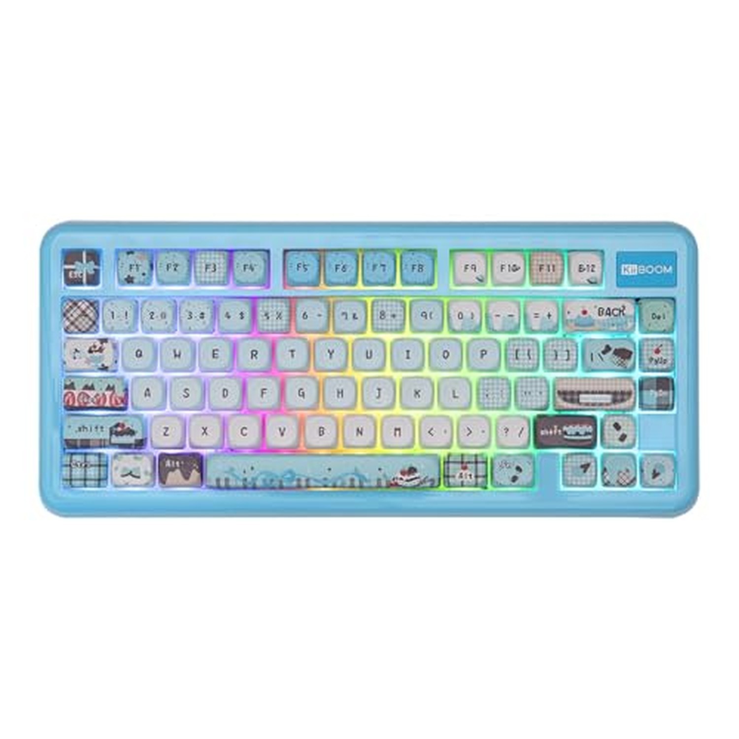 KiiBoom Phantom81 Lite 75% Gasket Mechanical Keyboard, VIA Programmable Blue