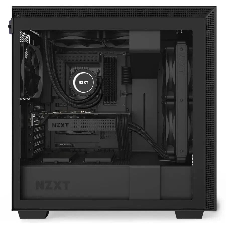 NZXT - H710i eATX Mid-Tower Case with Tempered Glass - Black