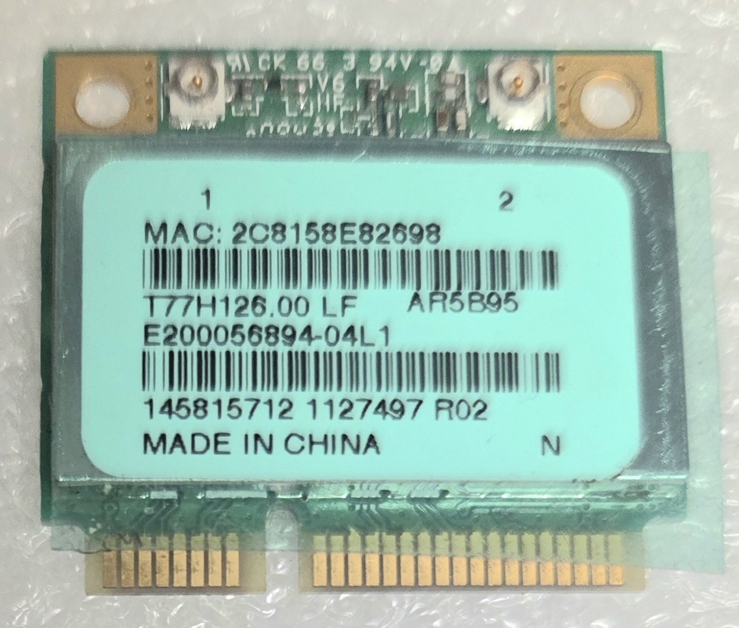 Sony VAIO VGN-NW, VPCEH Wifi LAN Wireless Mini PCI-e CARD, T77H126.00, 145815712