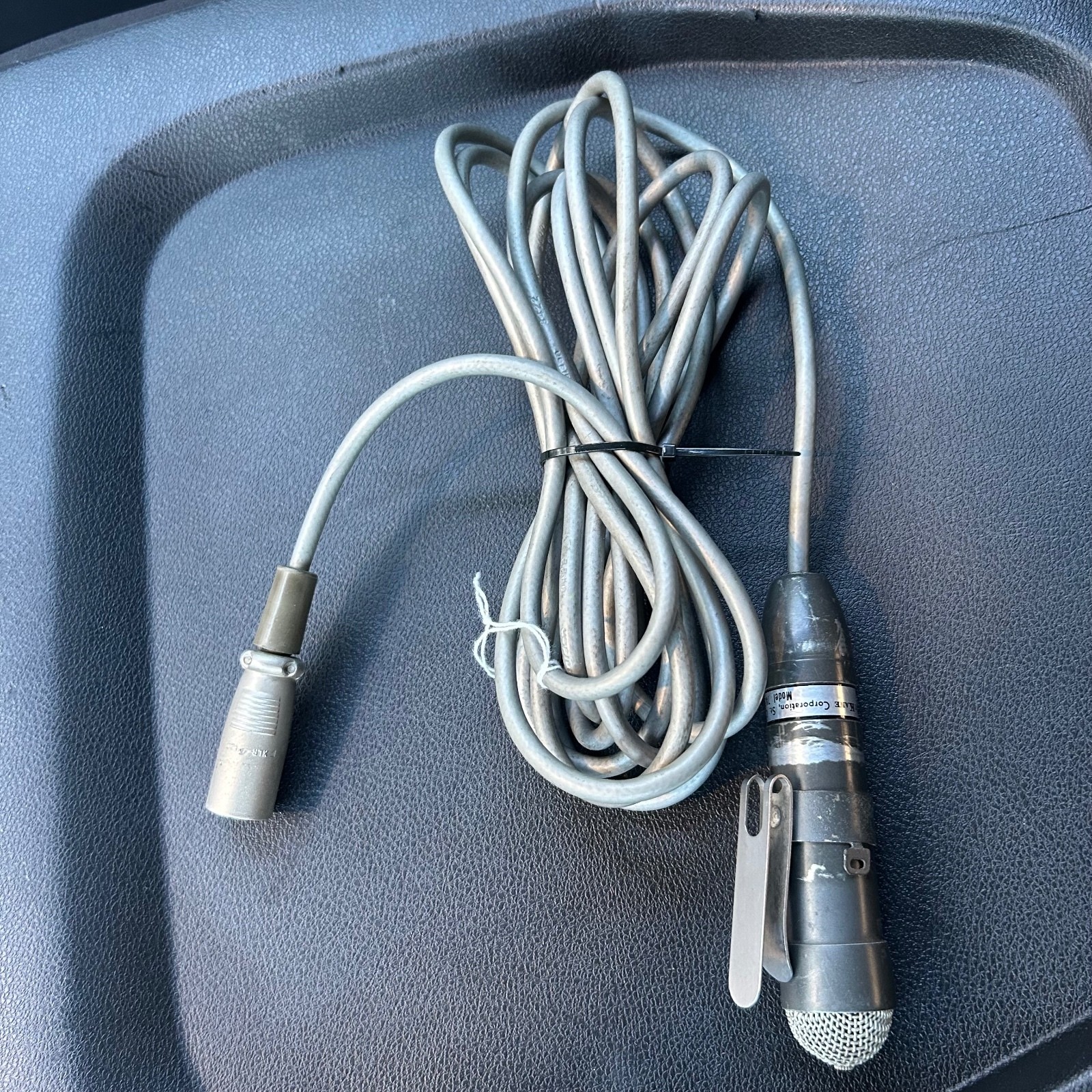 Vintage DuKane Model 7A150 Dynamic Lavalier Lapel Microphone Clip-On Cable XLR
