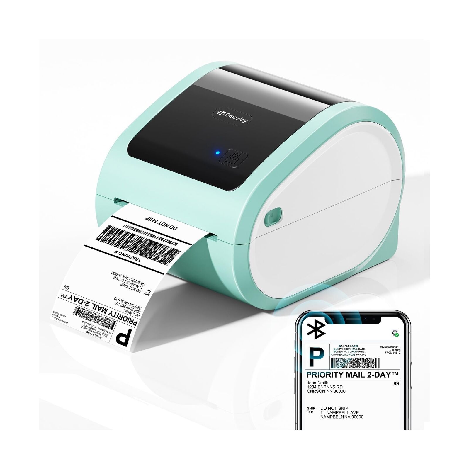 Bluetooth Shipping Label Printer 4x6 - D520BT Wireless Thermal Label Printer ...