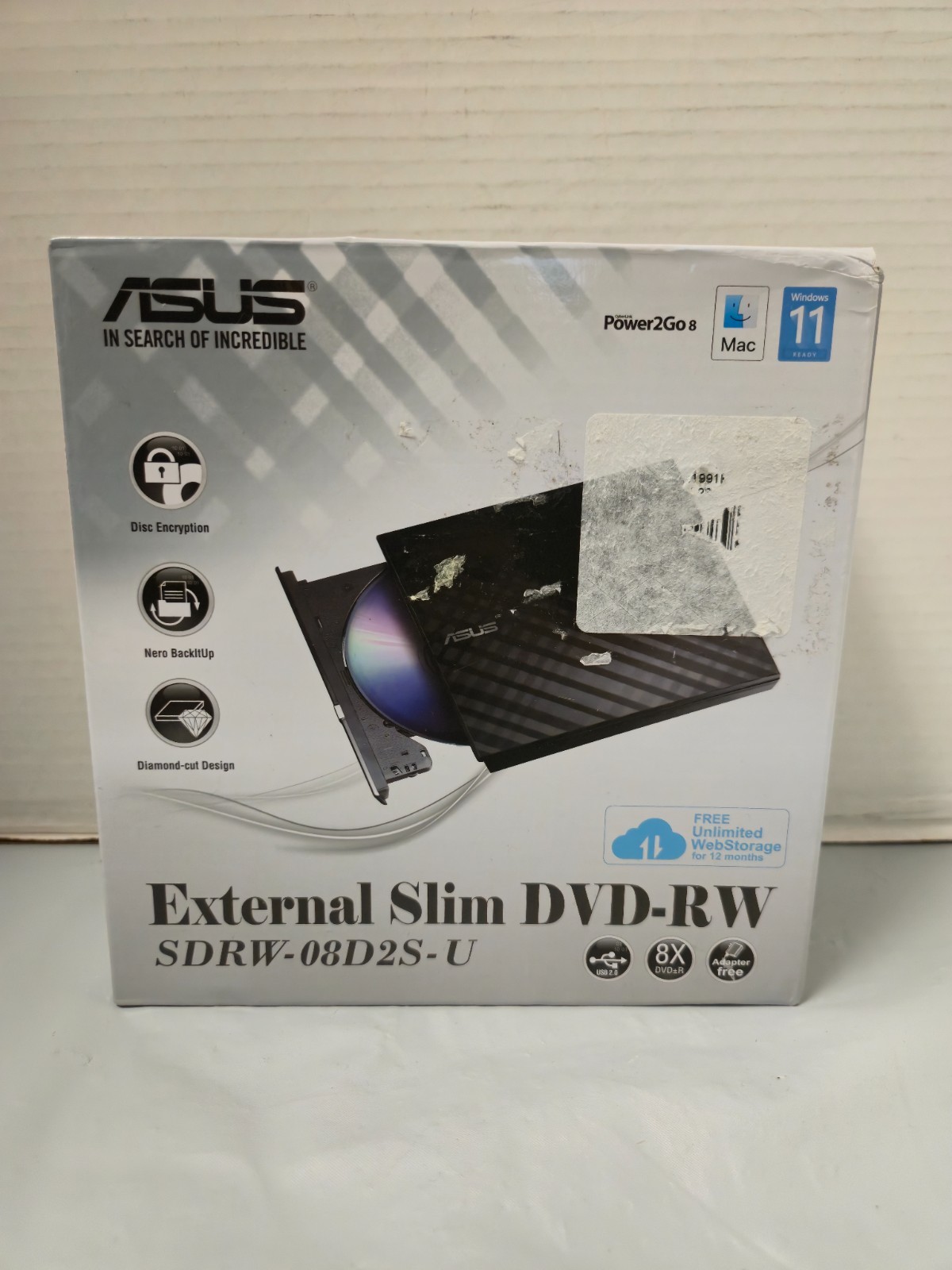 ASUS External Slim DVD-RW - SDRW-08D2s-U