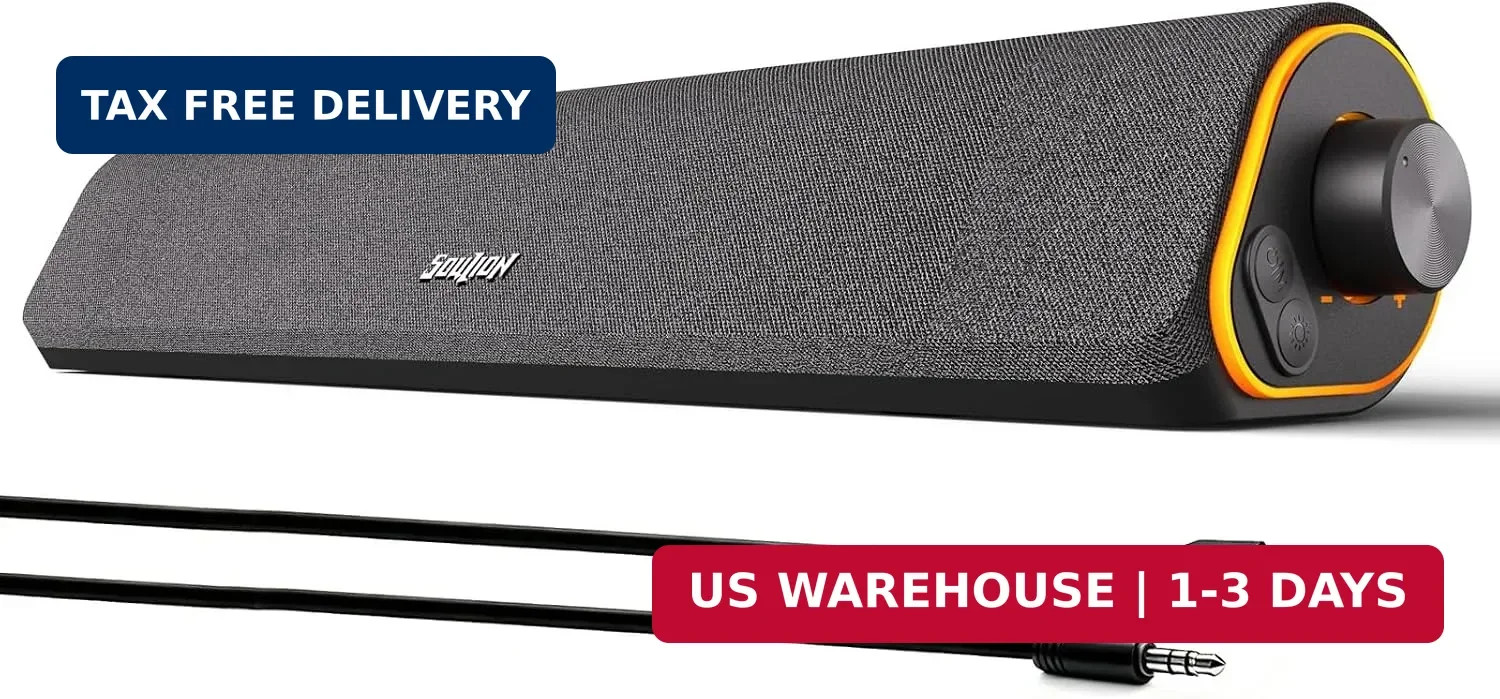 SOULION R50 Bluetooth Computer Speakers, USB Powered & 3.5 Aux