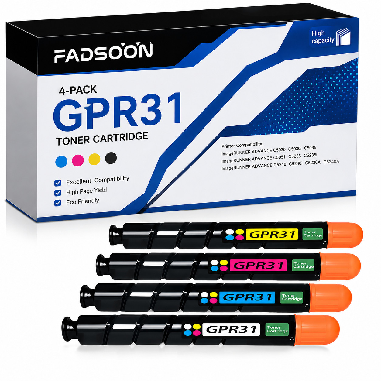 FADSOON® 4PK GPR-31 Toner for C5030 C5035 C5235 C5240 C5030i C5235i C5240i