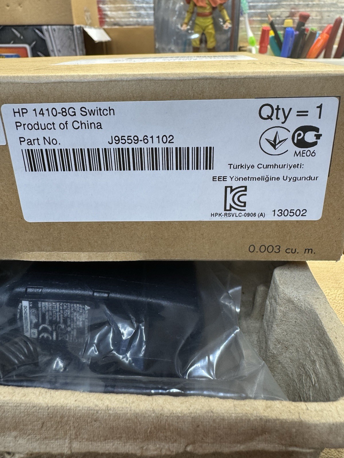 HP ProCurve 1410-8G Gigabit Ethernet Switch- J9559A W/Power Adaptor