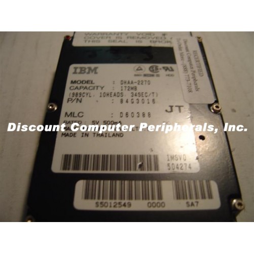 IBM DHAA-2540 Capacity 540MB, height 17mm, distance between screwholes 1.5", 2.5