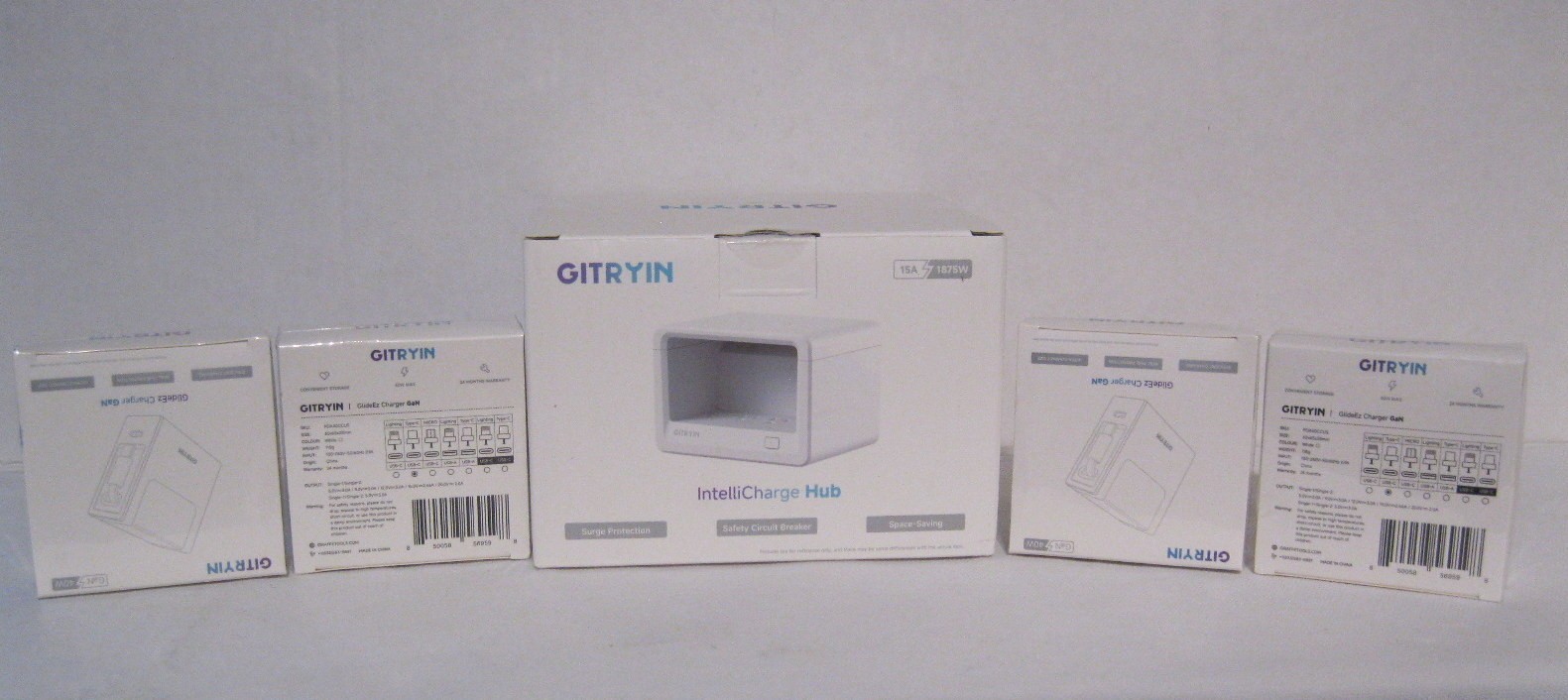 New Gitryin IntelliCharge Hub w/ 4 GlideEz 40W Charger GaN USB-C Sealed