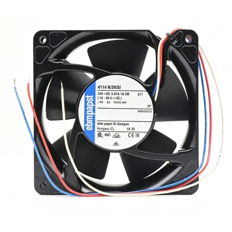 Ebmpapst 4114N/2H3U Axial Fan DC 24V 19.5W 3-wire 120*120*38MM Cooling Fan