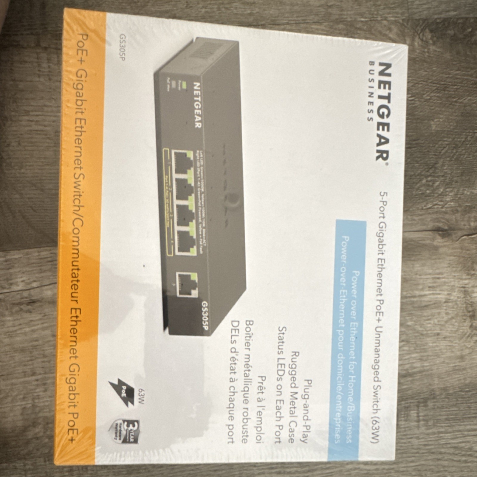 NETGEAR GS305P 5-Port PoE+ Gigabit Layer 2 Unmanaged Ethernet Switch