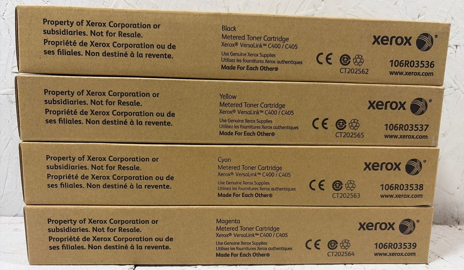 Xerox VersaLink C400/C405 Metered Toner Cartridge Set B Y C M 106R03536/37/38/39