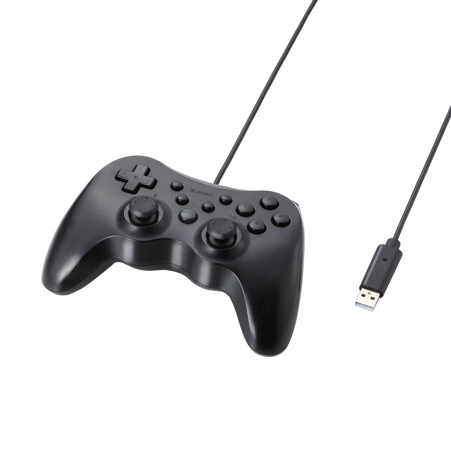 ELECOM Game Pad 12 button fire function JC-U3712TBK Black USB A 1.7m Cable NEW