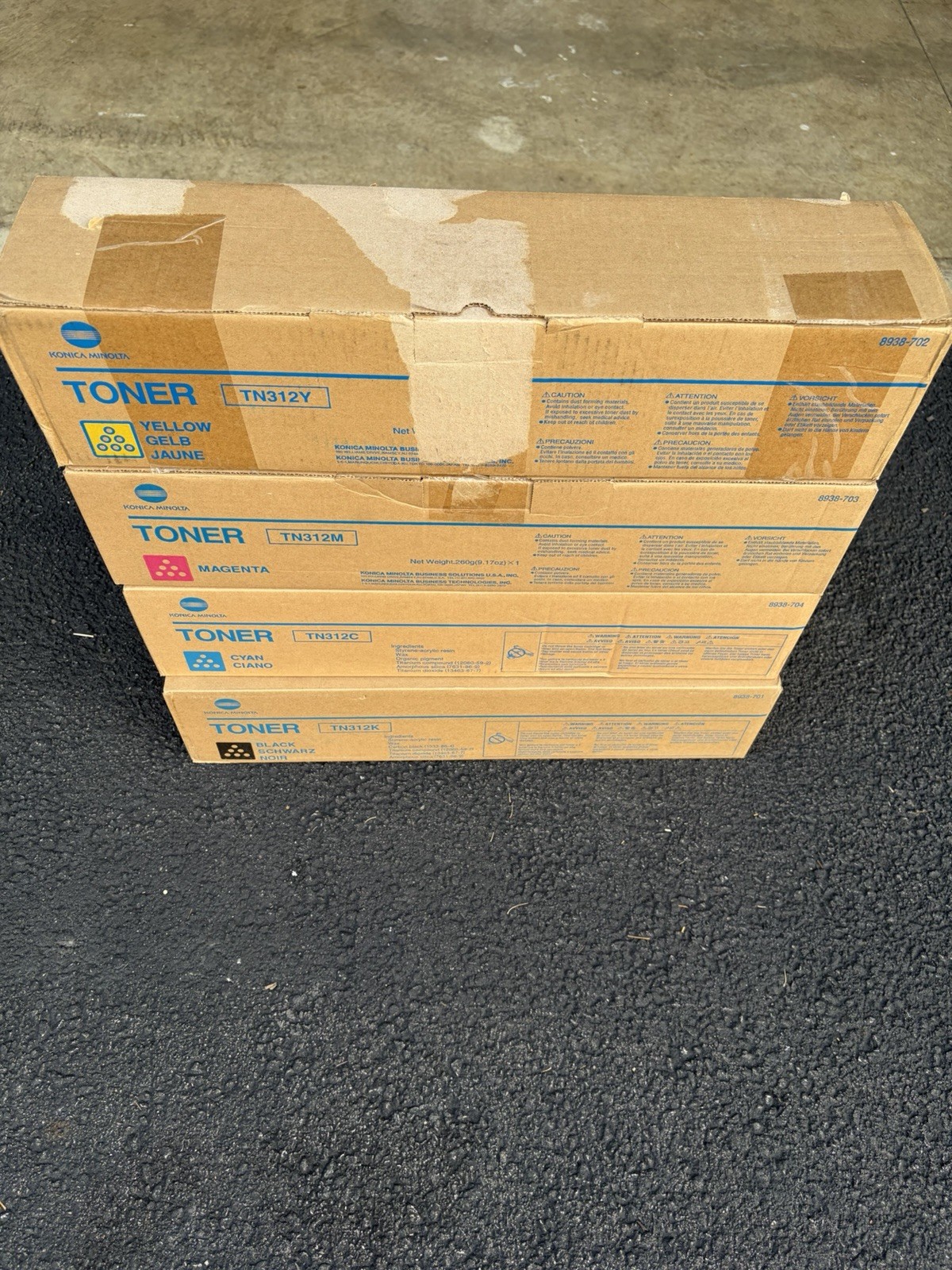 Konica Minolta TN312 Black Cyan Magenta Yellow - One Set