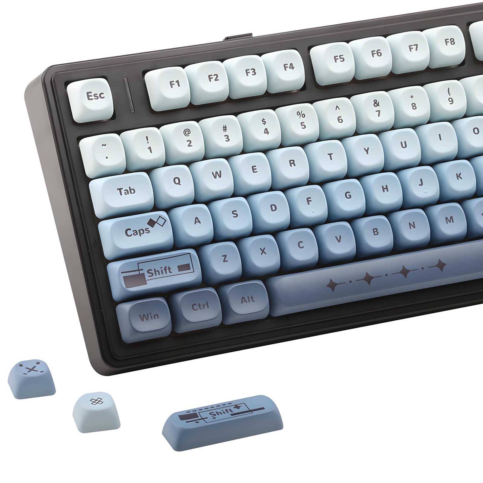 134 Keys MOA PBT Keycaps Set Gradient Blue Fits Cherry Gateron MX Switches