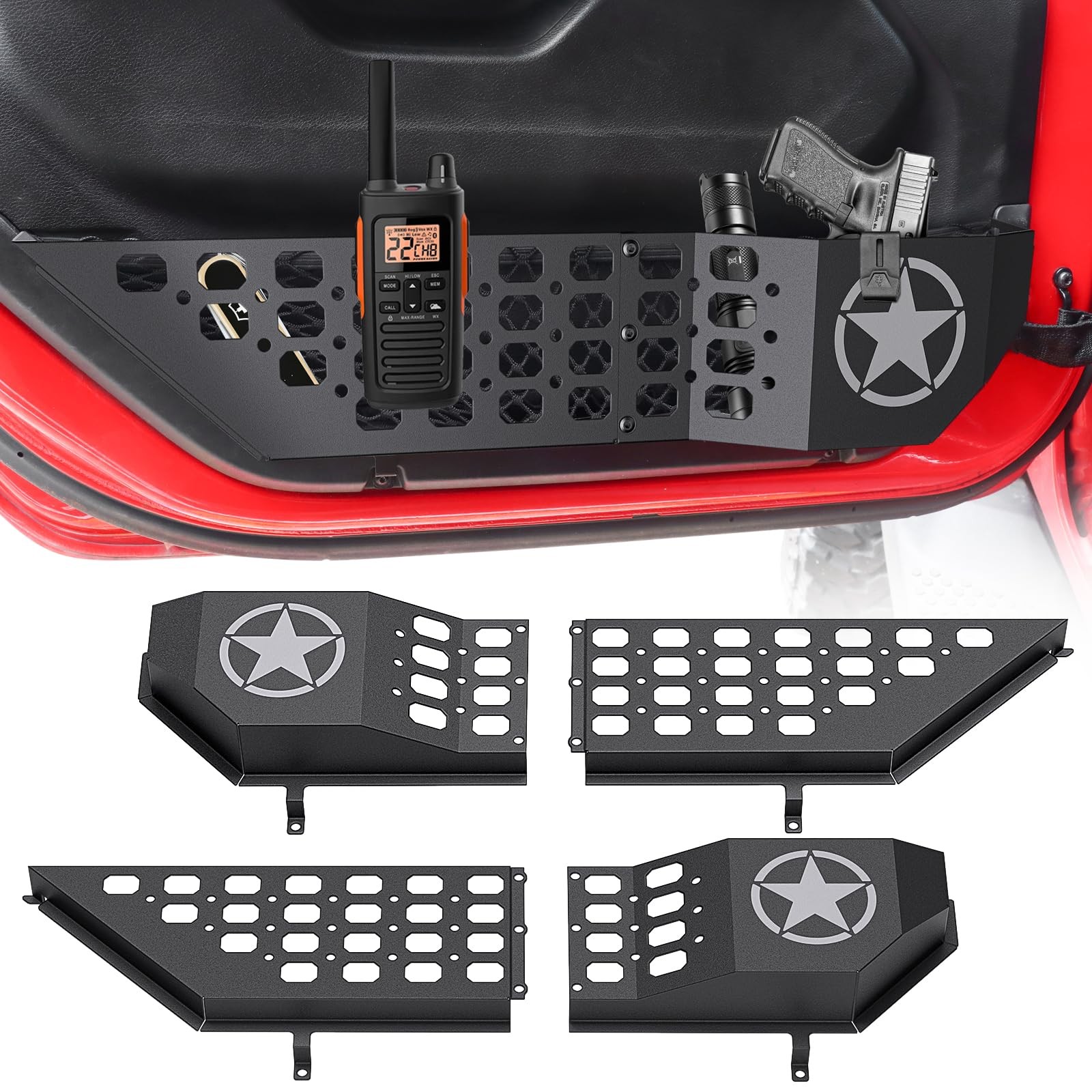 DIAMOOKY Metal Front Door Pocket Storage for Jeep Wrangler JL JLU 2018-2026