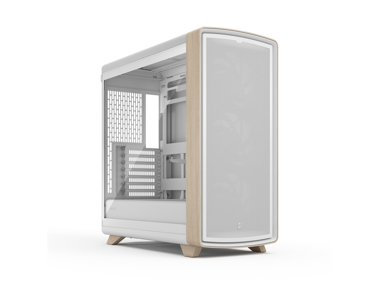 Fractal Design Summit Chalk White TG Light Oak PC Gaming Case - Tempered Glass