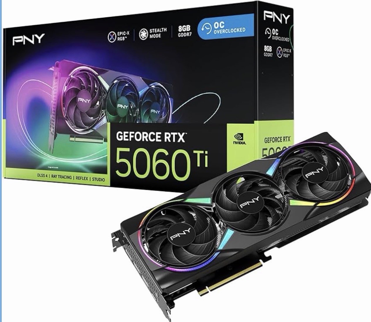 New PNY GeForce RTX 5060 Ti OC 8GB GDDR7 Graphics Card VCG5060T8TFXXPBW1-O