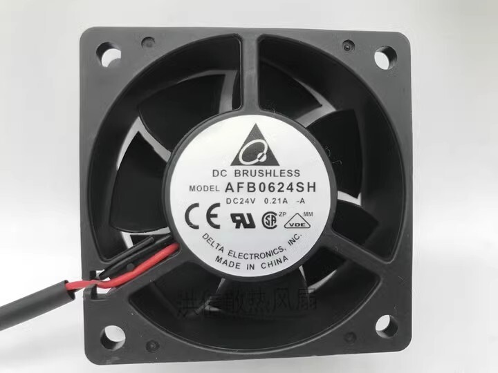 Delta AFB0624SH 6025 DC24V 0.21A 6CM 60*25MM 2-Wire Inverter Cooling Fan