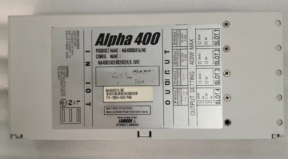 1pcs 100% test  Used alpha 400 MA4000591A/ME  Free delivery