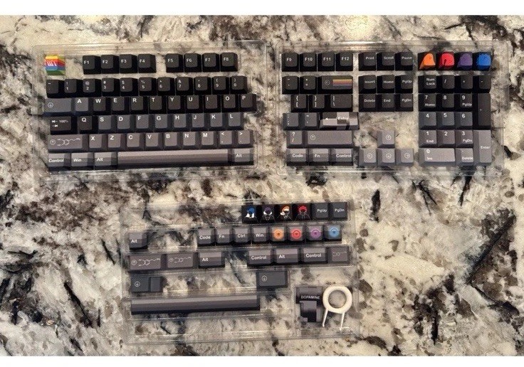 Womier PBT Keycaps Set 134 Keys, Cherry Keycaps Gray, Only Keycaps