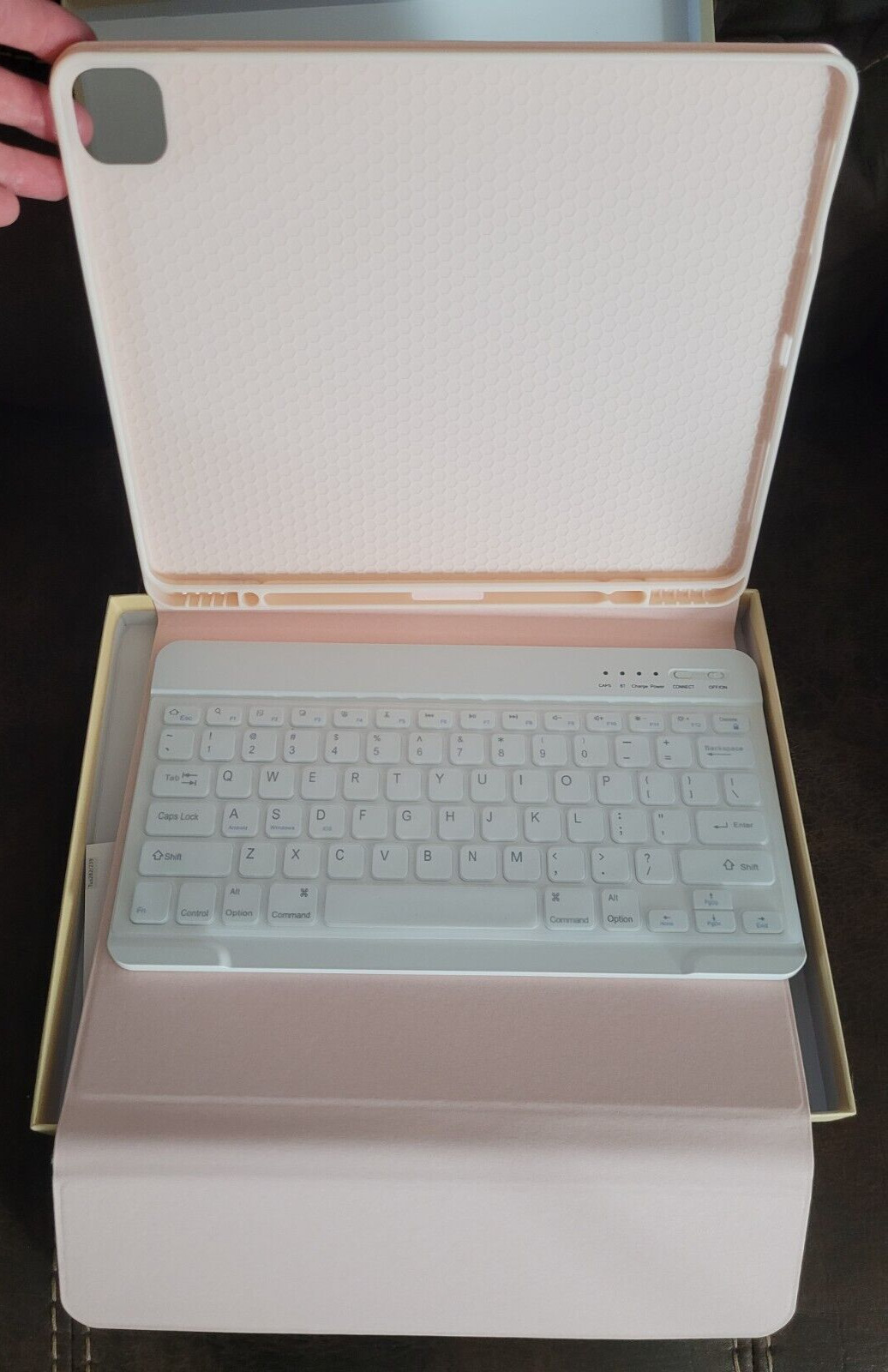 TaiYang IPad Pro 12.9 In Case w/keyboard 8 Gen Case with Pencil Holder - Pink