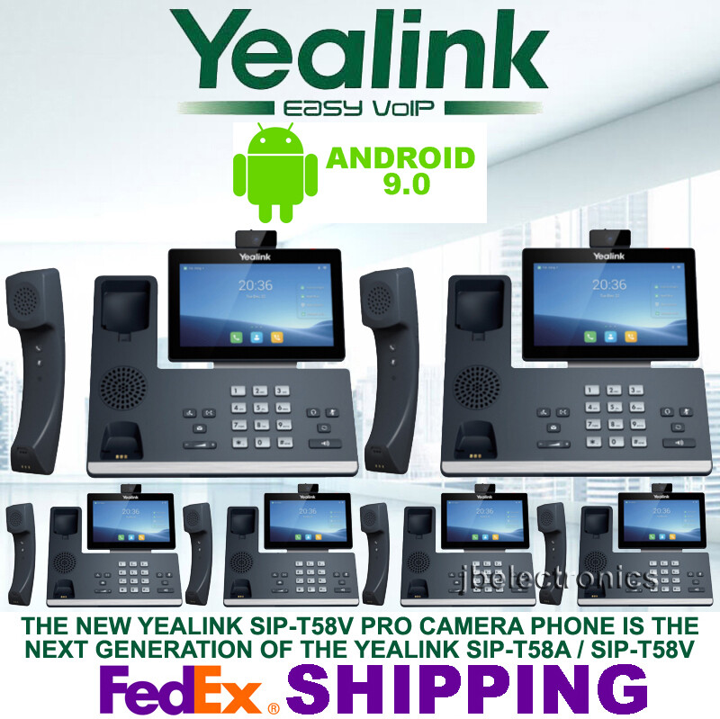 YEALINK SIP-T58W PRO CAMERA SIP IP PHONE WIFI BLUETOOTH ANDROID - 6 PHONES