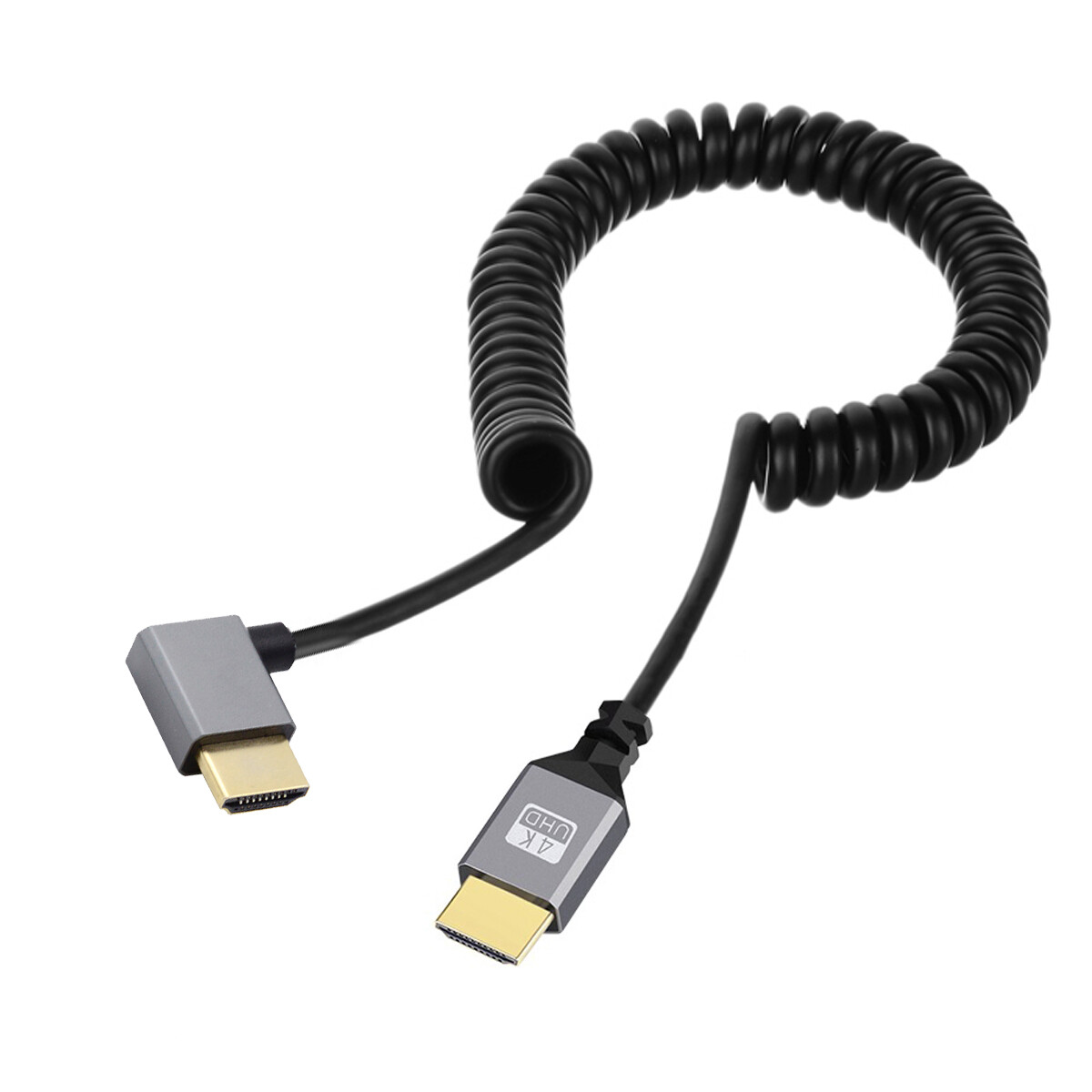 NFHK HDMI 2.0 Male to HDMI Male 4K 60hz Stretch Coiled Cable for Computer