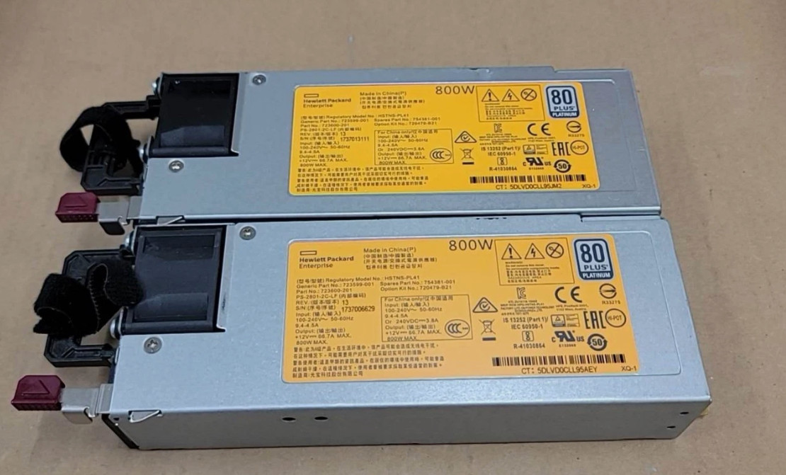 LOT 2 HP 723599-001 754381-001 720479-B21 800W Power Supply