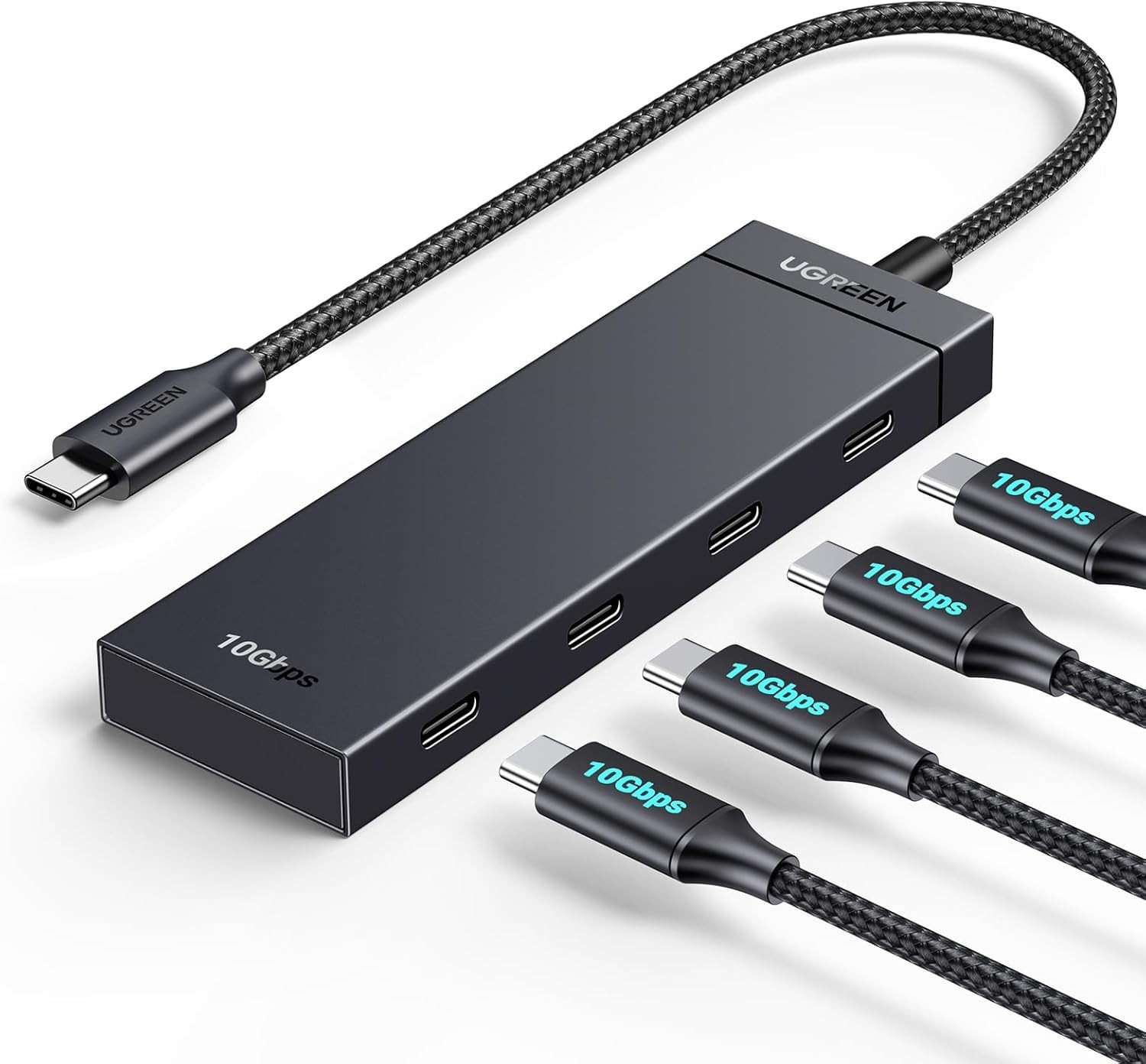 UGREEN USB-C Hub 4-Port USB-C 3.2 10Gbps Data Adapter Plug and Play 0.3ft Cable