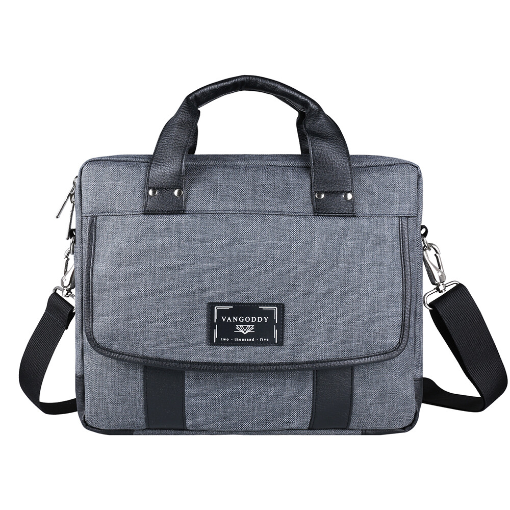 Gray Nylon Business Briefcase Messenger Bag Laptop Case For 13" 15" 17" Laptop