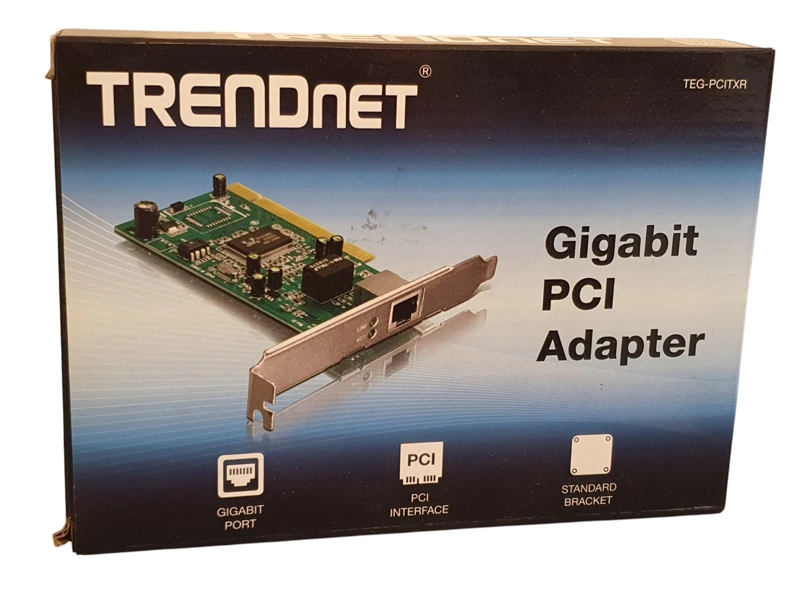 TRENDnet 32-bit 10/100/1000Mbps Copper Gigabit PCI Adapter, TEG-PCITXR.