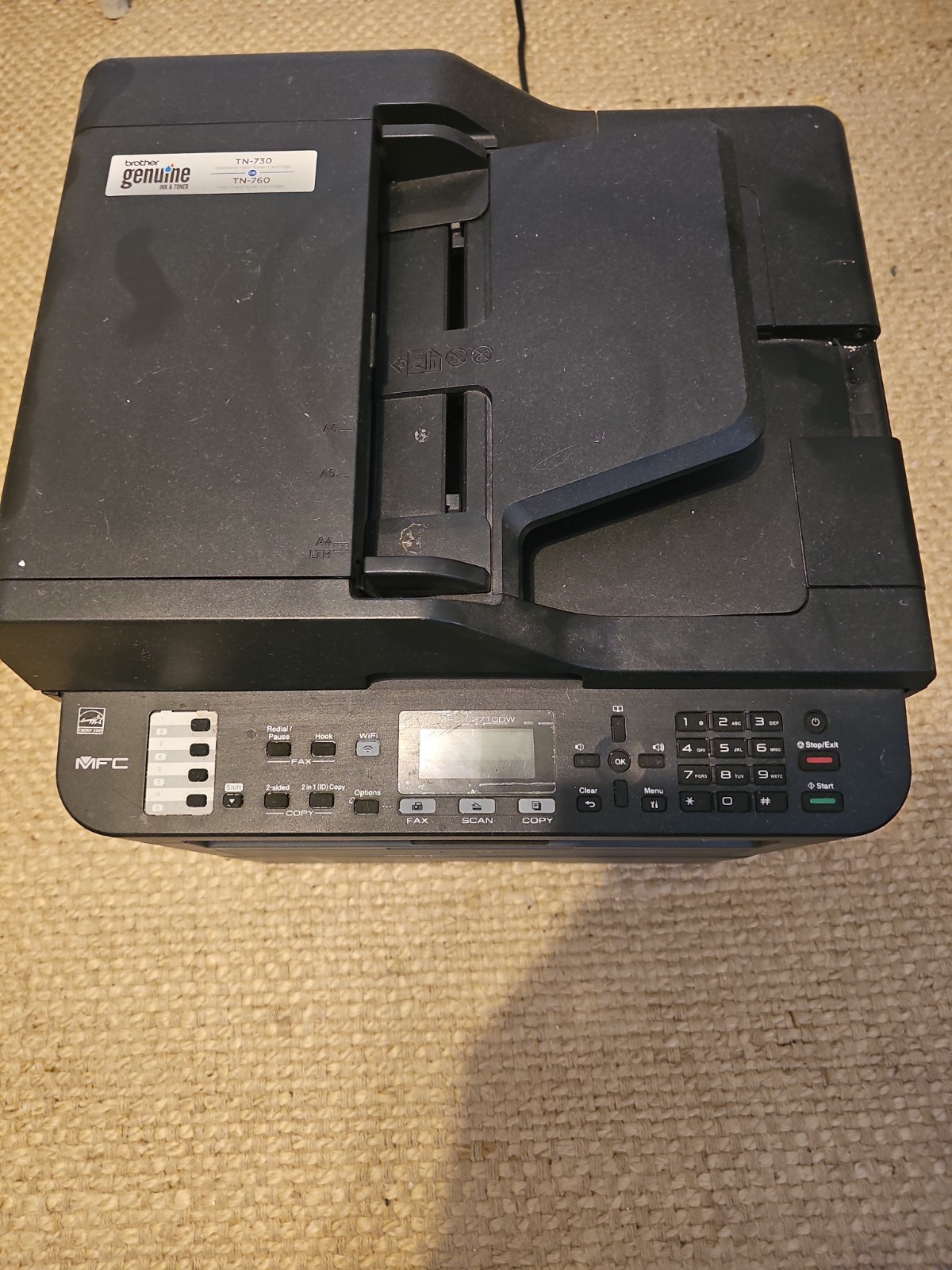 Brother Wireless MFC-L2710DW Compact Monochrome All-in-One Laser Printer
