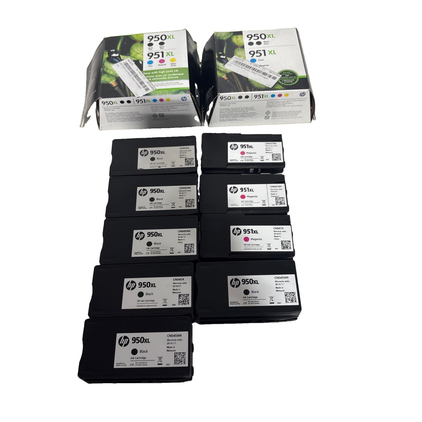 Genuine HP 5- 950XL Black 951xl 3- Magenta Only Open Box OEM Genuine Ink  950 XL