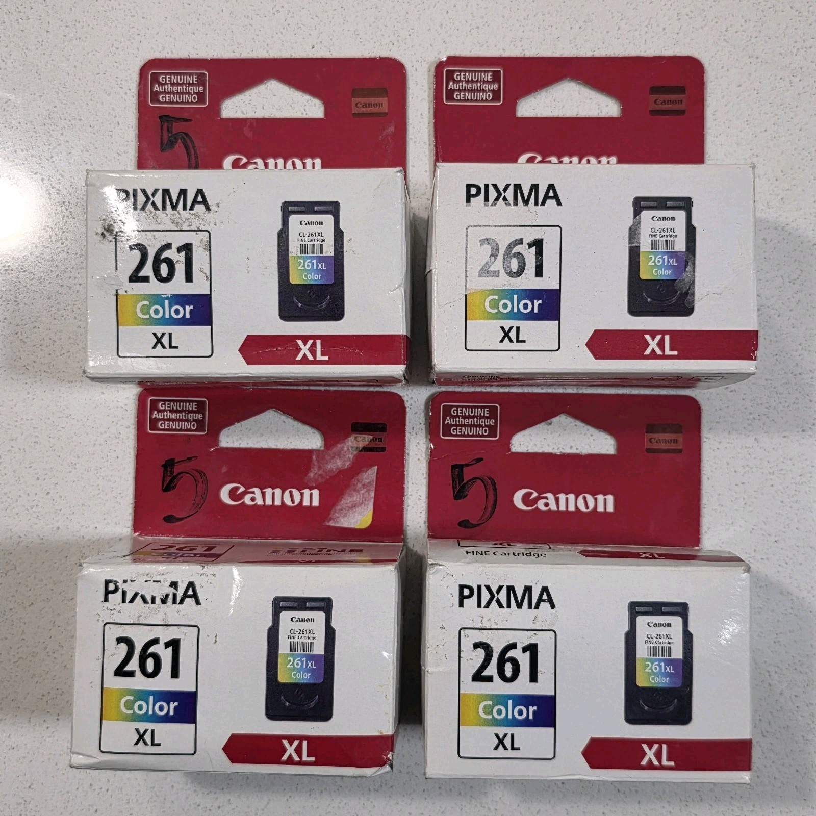 Canon 261XL Tri-Color Ink Cartridges Lot Of 4 