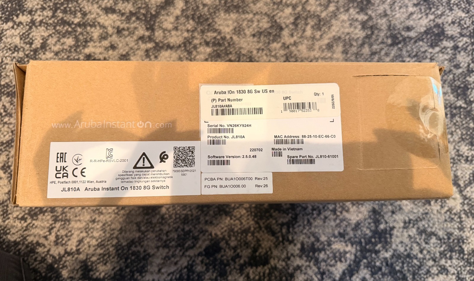 HPE Aruba IOn 1930 8G (JL681A#ABA) PoE 2SFP 124W Switch