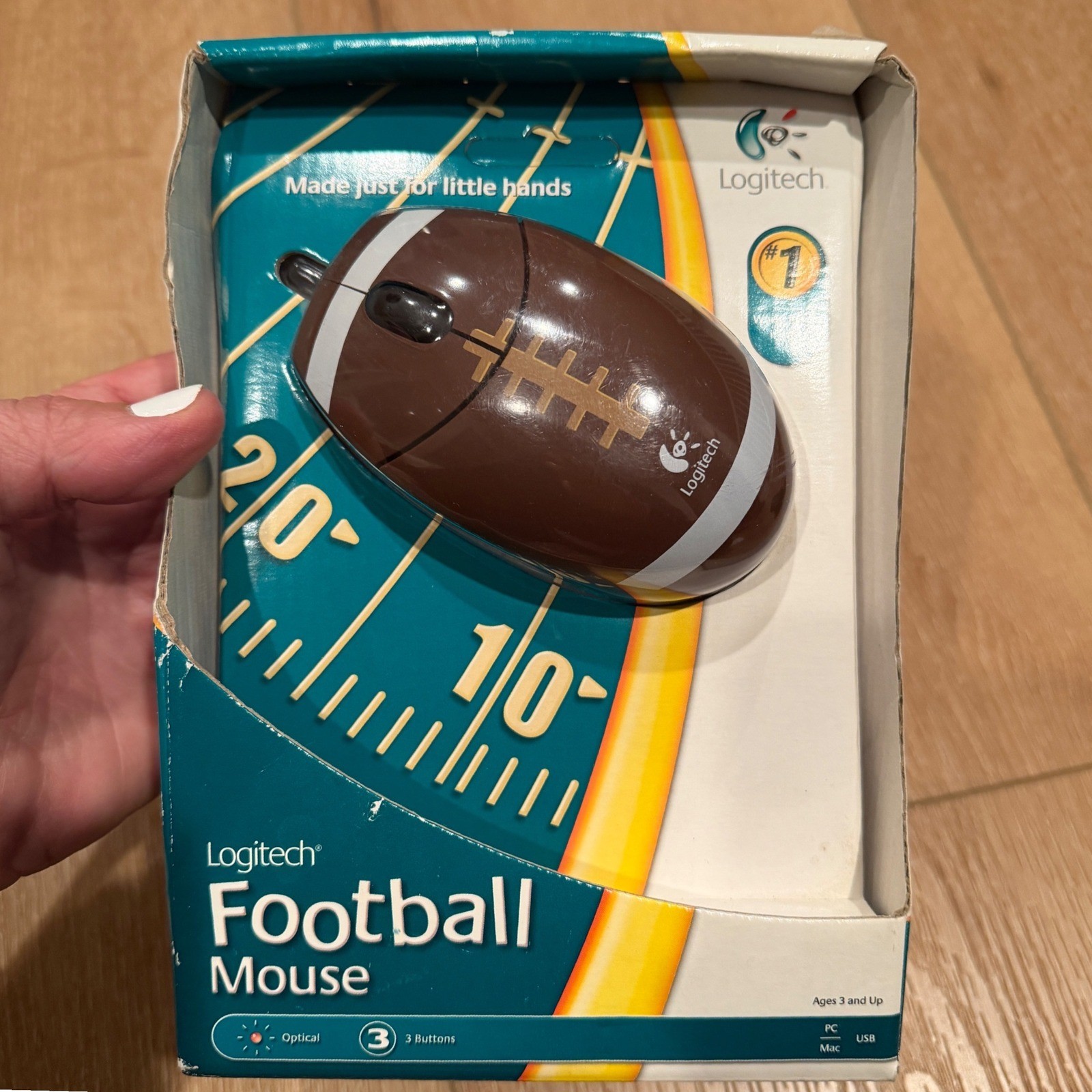 Logitech Football Mouse Optical 3-Button USB Wired Mini Mouse for Kids PC Mac