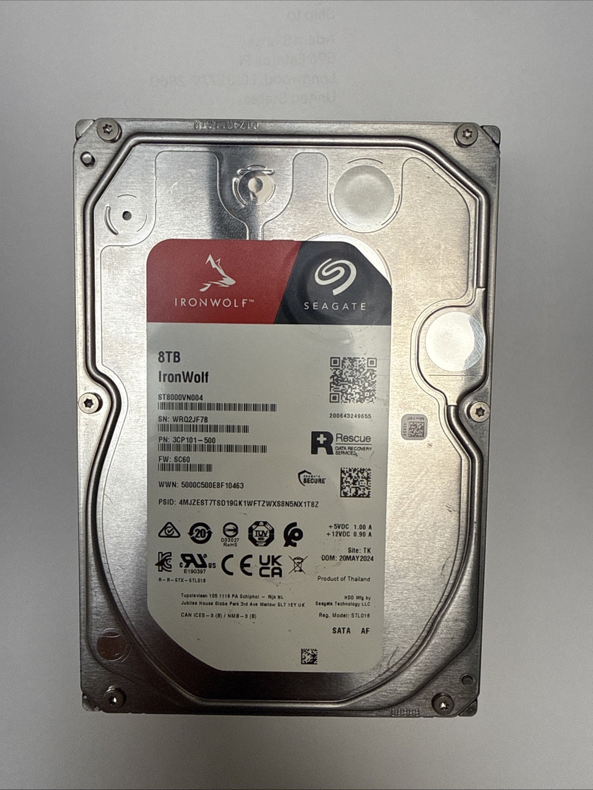 Seagate IronWolf ST8000VN004 8TB 3.5" NAS 7200RPM 256MB SATA 6Gb/s Hard Drive