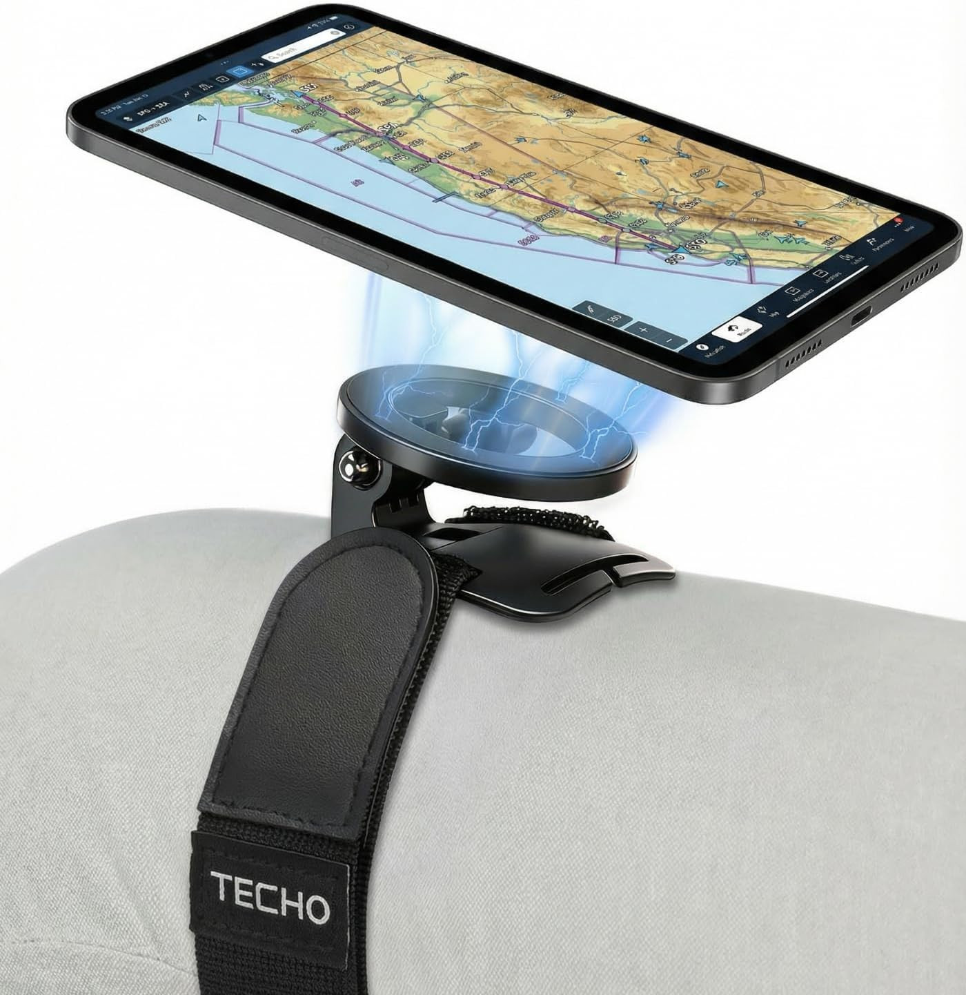 Magnetic Pilot Kneeboard for iPad Tablets Universal Holder with Secure Strap