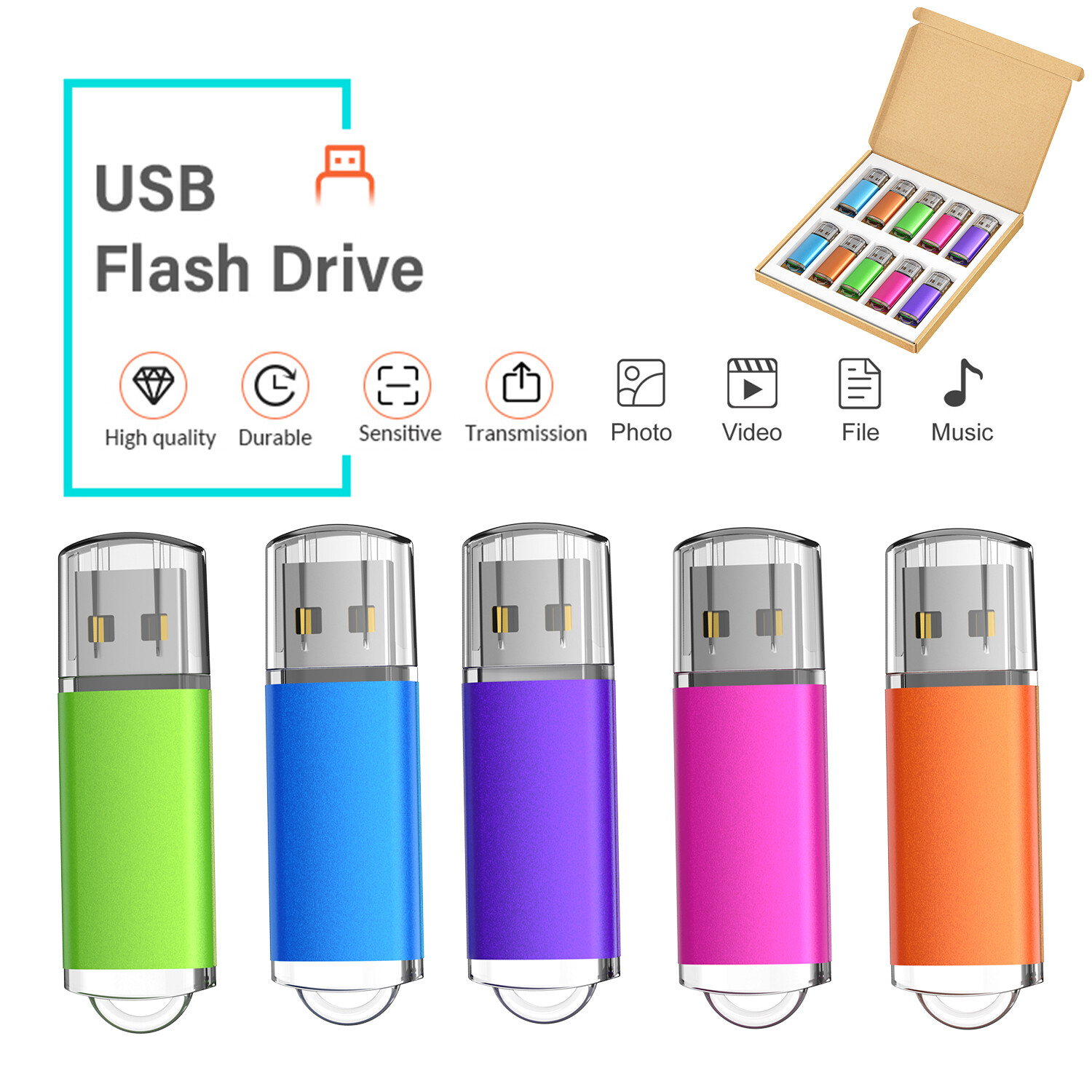 5/10PCS USB 2.0 Flash Drive TF Flash Memory Stick Thumb Pen Drive Storage Lot