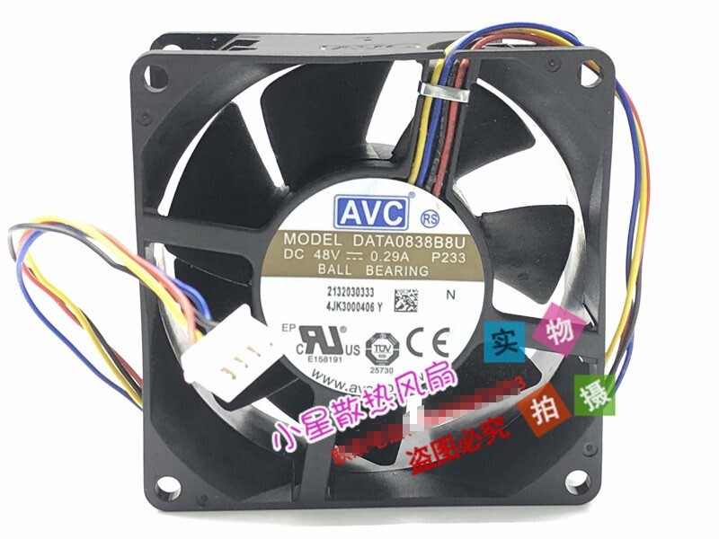 AVC 8038 8CM DATA0838B8U DC48V 0.29A inverter cooling fan