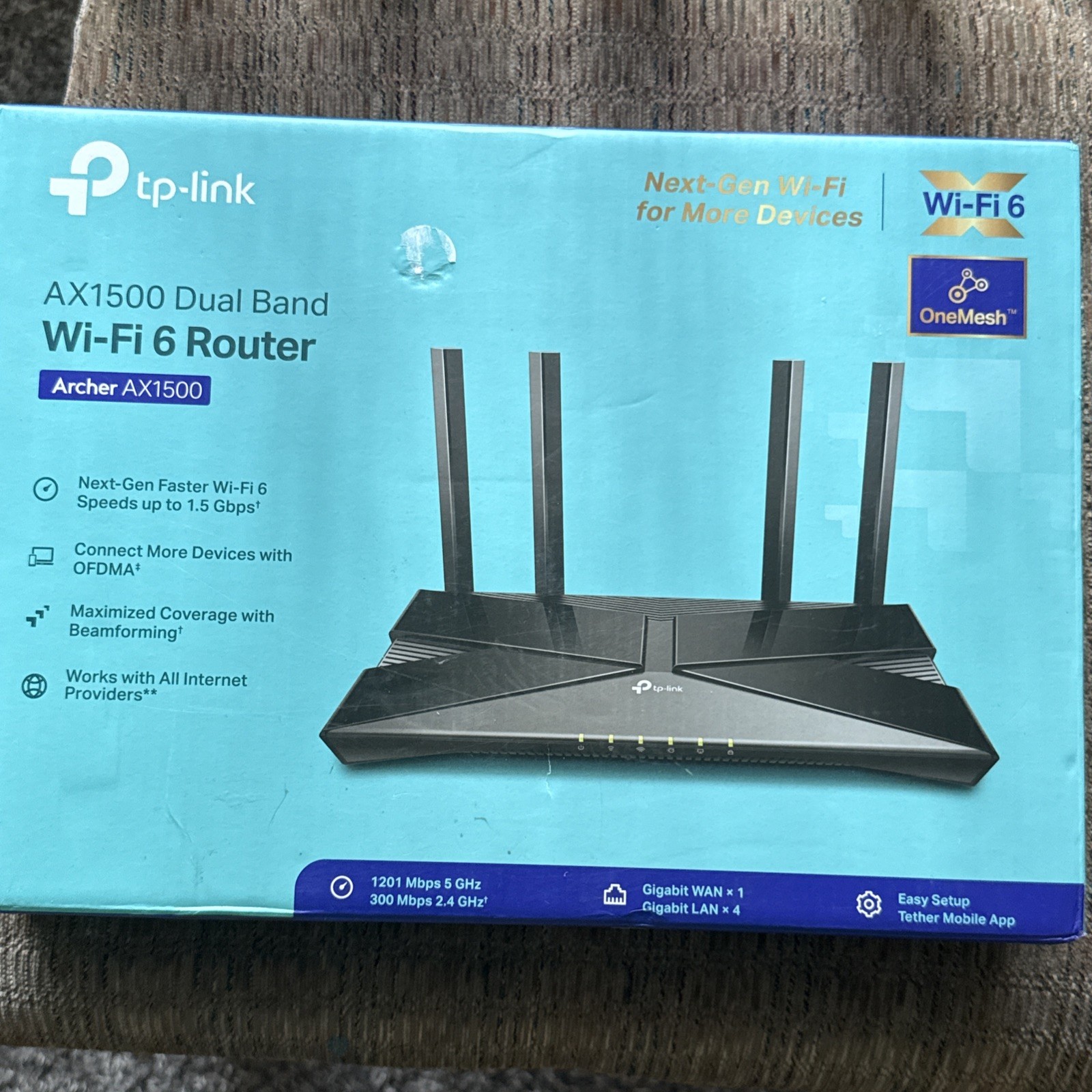 AX1500 Dual Bland Wi-fi 6 Router by Linksys Open Box  New Sealed US