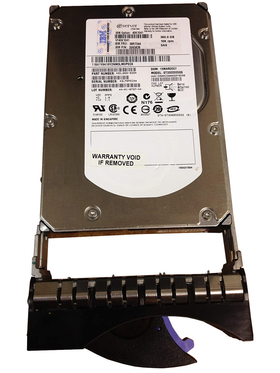 IBM 40K1041, 39R7344 300GB 15K 3.5" SAS HDD – Enterprise Server Hard Drive 6Gbps