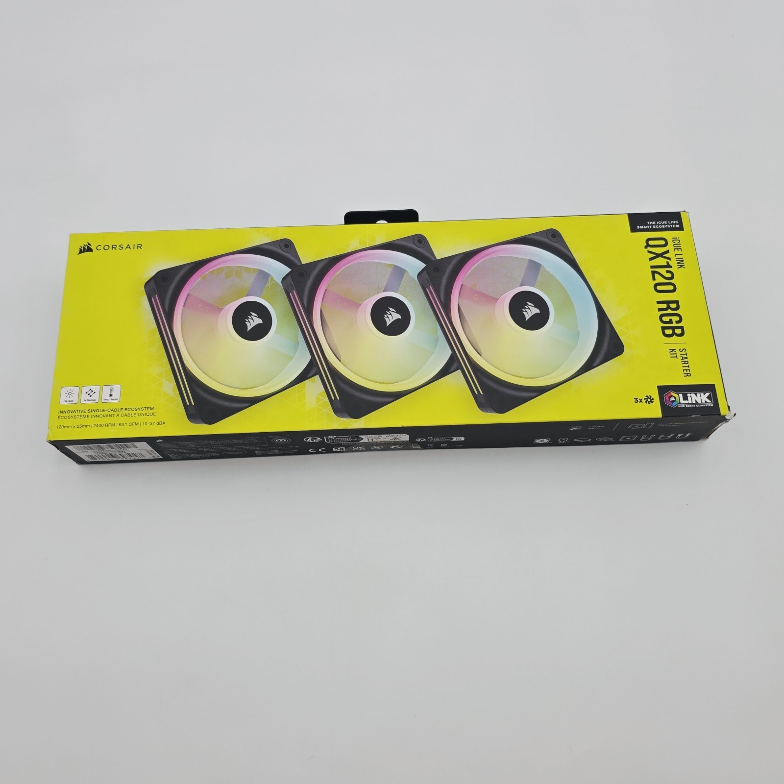 CORSAIR RGB iCUE LINK QX120 120mm Magnetic Dome RGB PC Case Fan Starter Kit