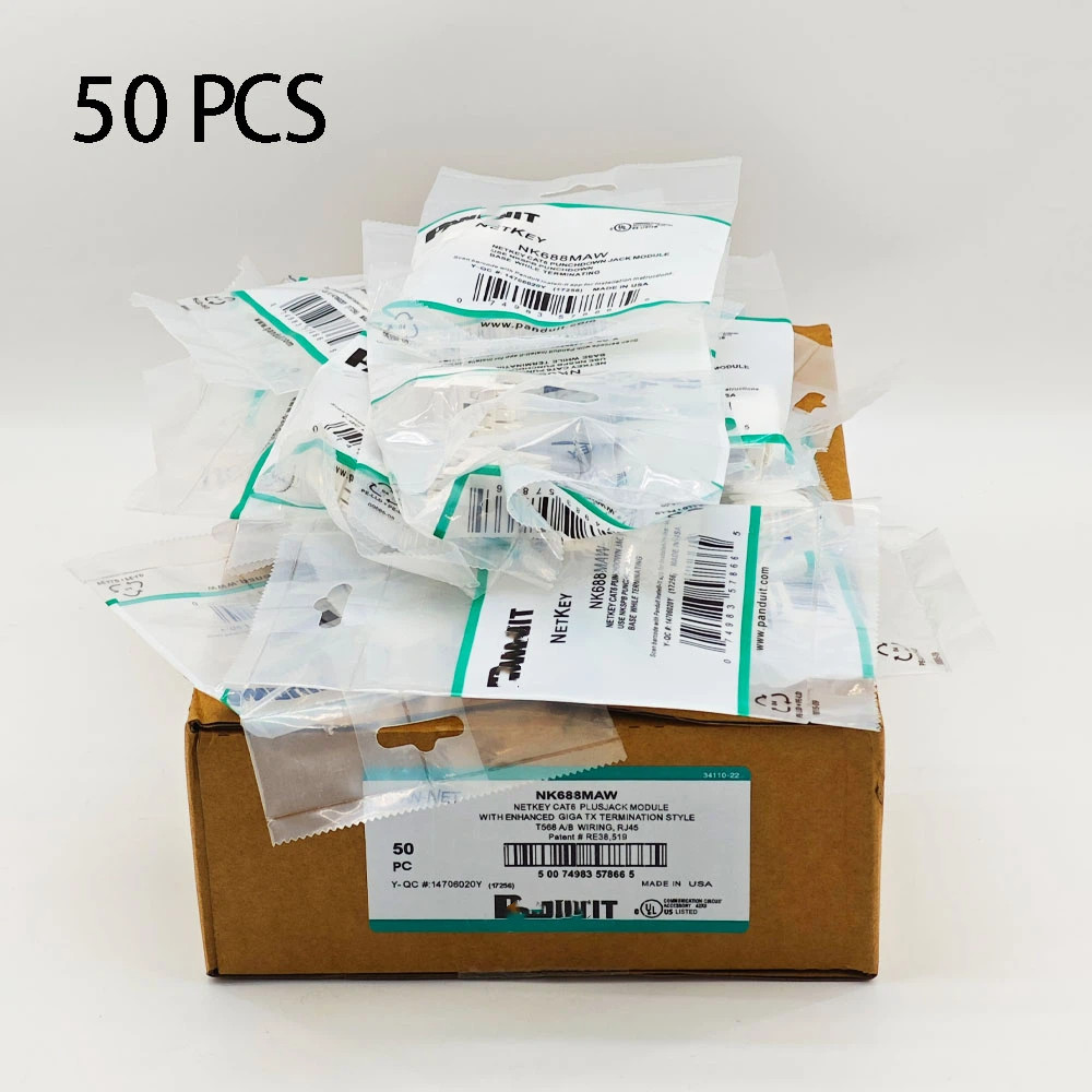 For Panduit NK688MAW Cat 6 Keystone Punchdown Jack Module, Arctic White (50) Pcs